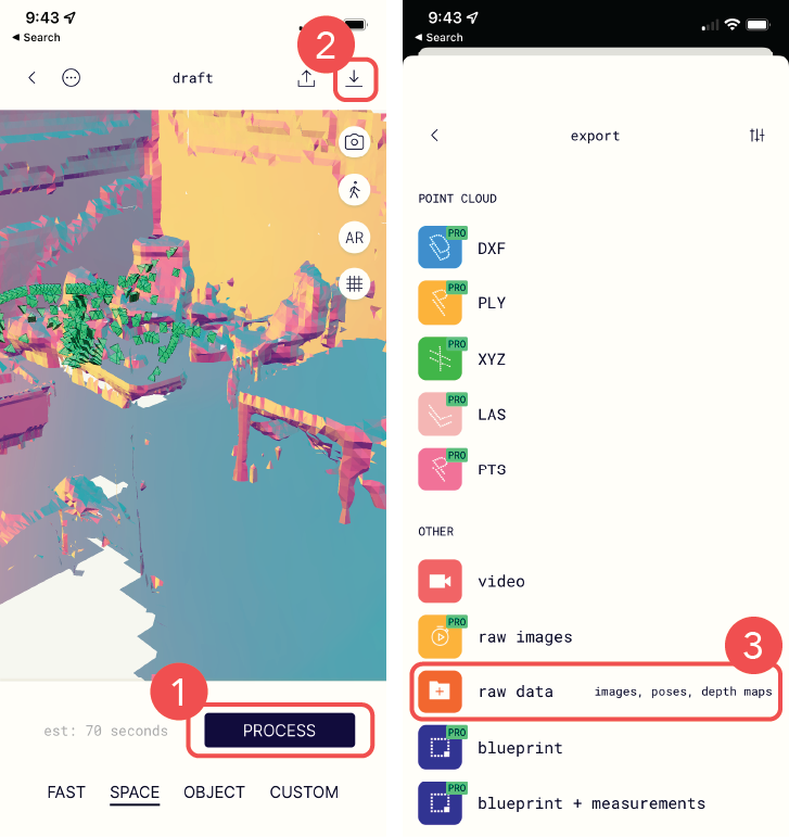 polycam export options